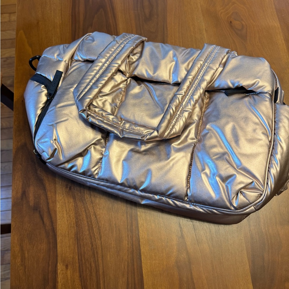 Calpak Metallic Rose Gold Luka Bag